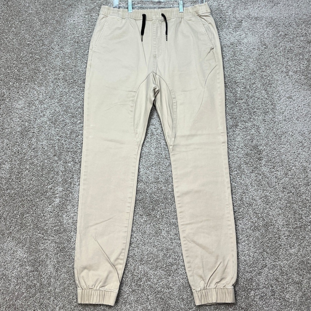 Zanerobe Sureshot Jogger Pants Men 34x31 Tan Elastic Waist Cuffs Flap Pocket EUC